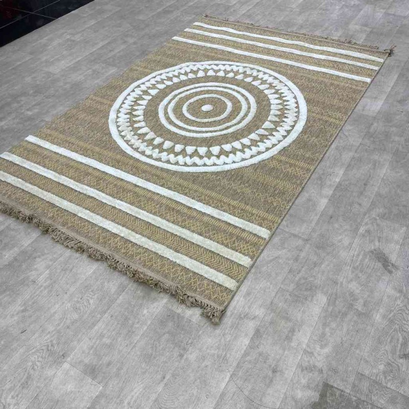 سجاد خيش تركي ايسي 06545D ذهبي مقاس 300*400