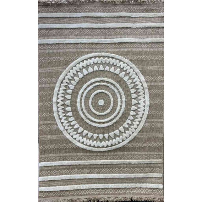 سجاد خيش تركي ايسي 06545D ابيض مقاس 300*400
