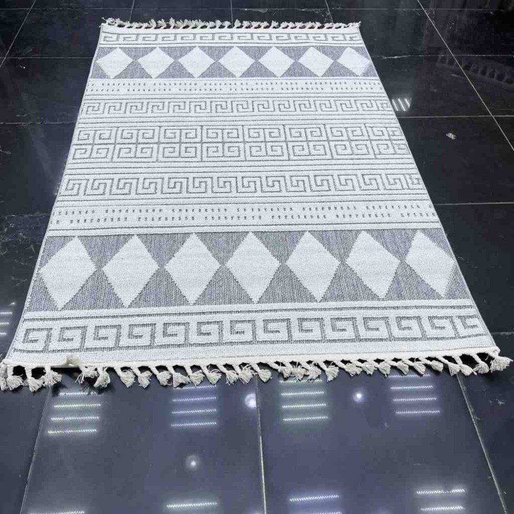 سجاد خيش باتارا تركي L0064B رصاصي ايفوري مقاس 200*300
