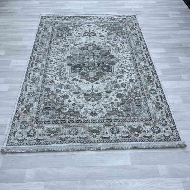 سجاد بوهيمي لوتس تركي 1586A كريم اخضر مقاس 250*350