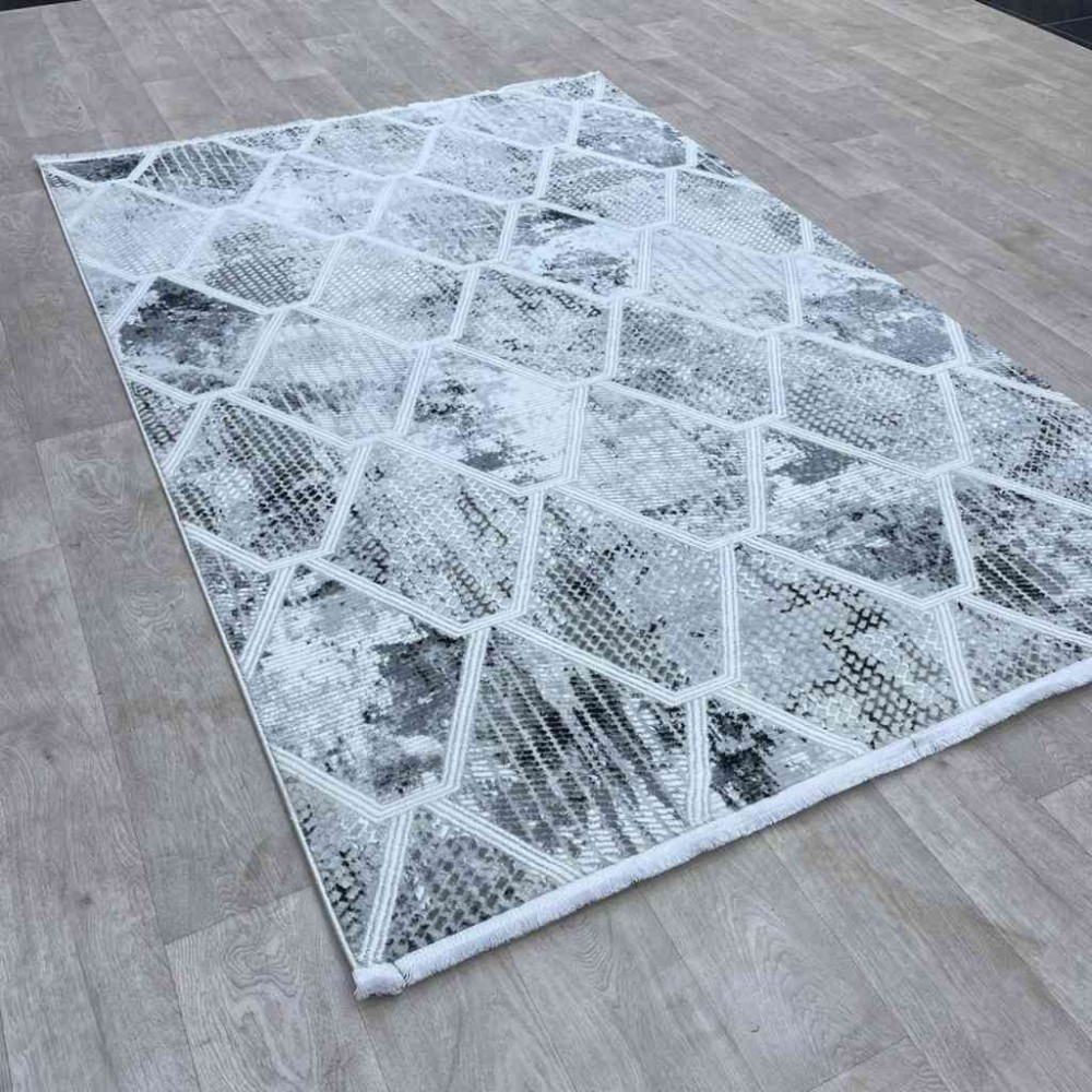 سجاد تركي موطو 051940 رمادي درجة اولا  مقاس 120*170