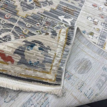 سجاد بوهيمي تركي فينتج B0023C لون رصاصي بيج مقاس 250*350