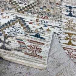 سجاد بوهيمي تركي فينتج B0024C لون ابيض بيج مقاس 250*350