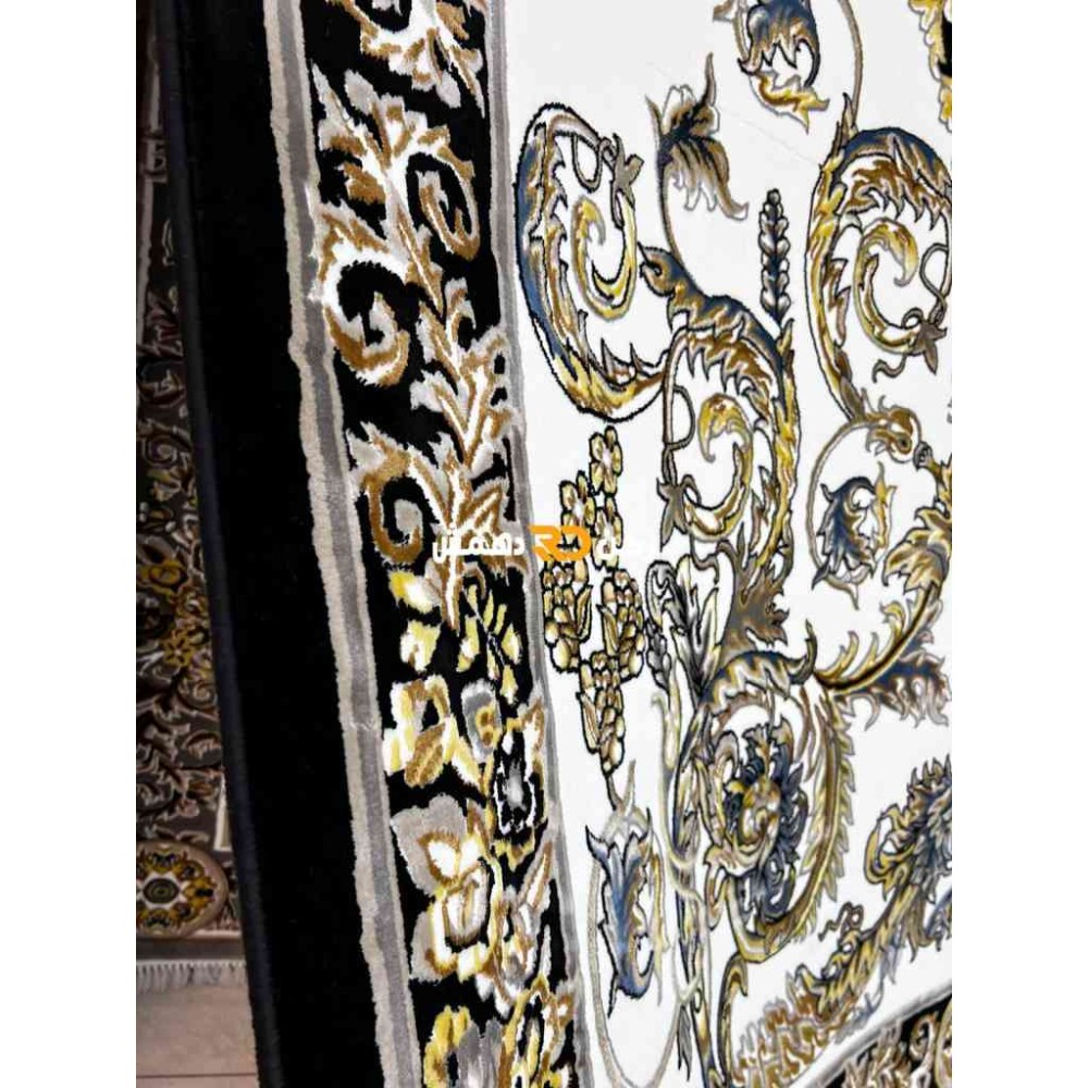 سجاد تركي طوكيو نقش ايراني B061B لون اسود مقاس 400*600