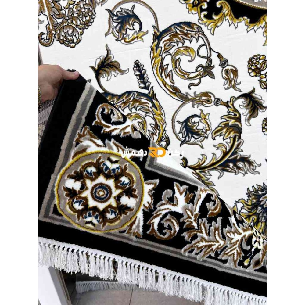 سجاد تركي طوكيو نقش ايراني B061B لون اسود مقاس 400*600