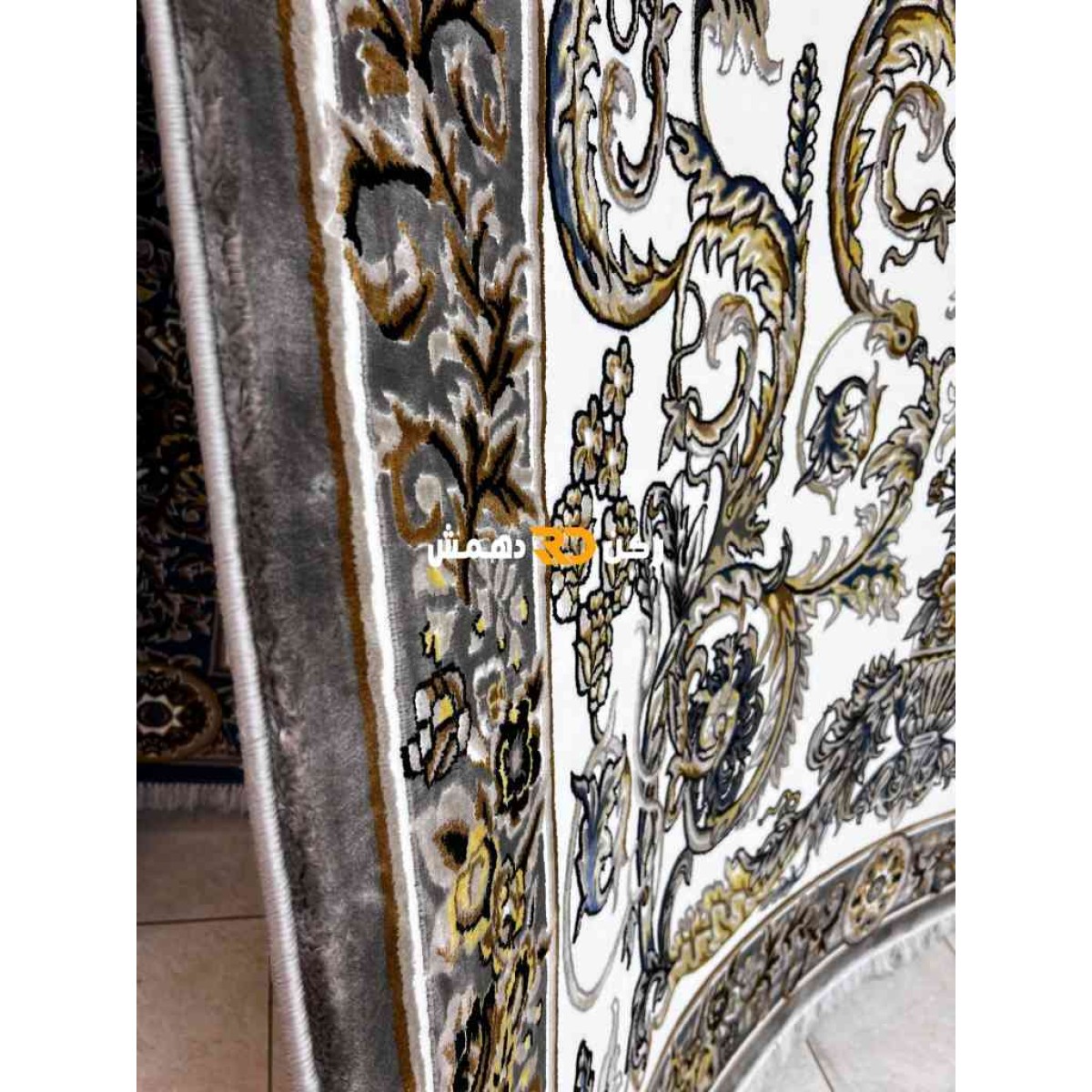 سجاد تركي طوكيو نقش ايراني B061B لون رصاصي مقاس 250*350
