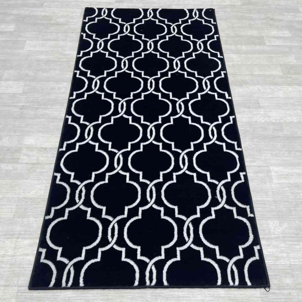 سجاد تركي بانورا اسود و ابيض مقاس 100*200
