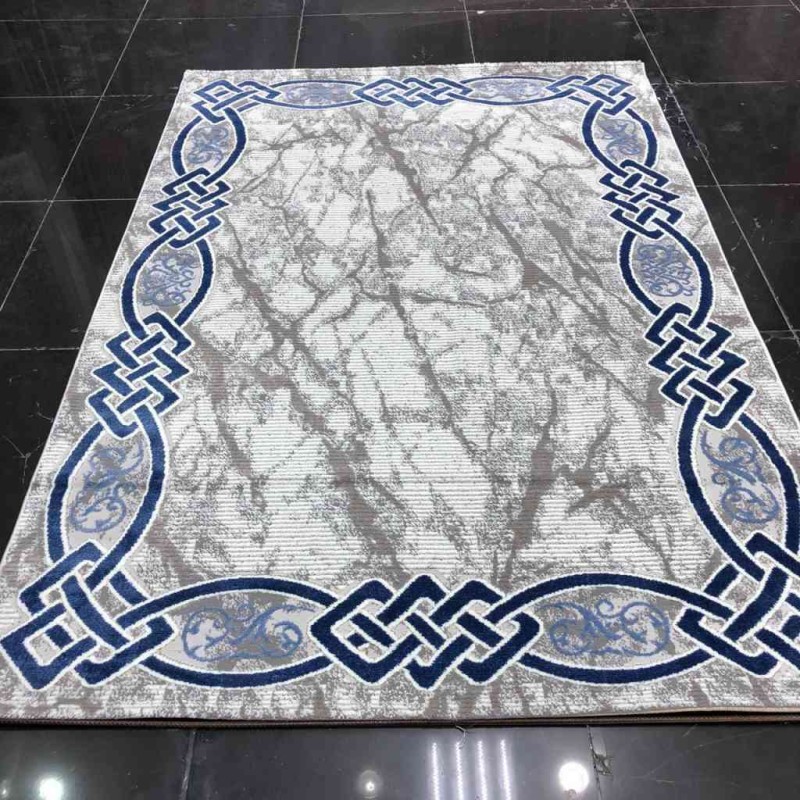 سجاد تركي لانكوم 629  رصاصي مع سماوي