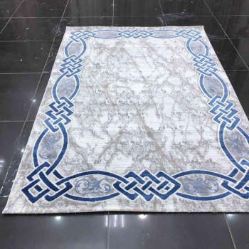 سجاد تركي لانكوم 629  رصاصي مع سماوي