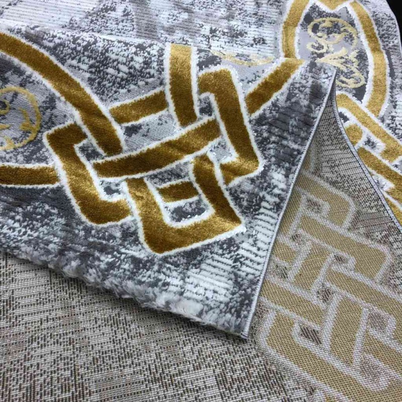 سجاد تركي لانكوم 629  رصاصي مع ذهبي