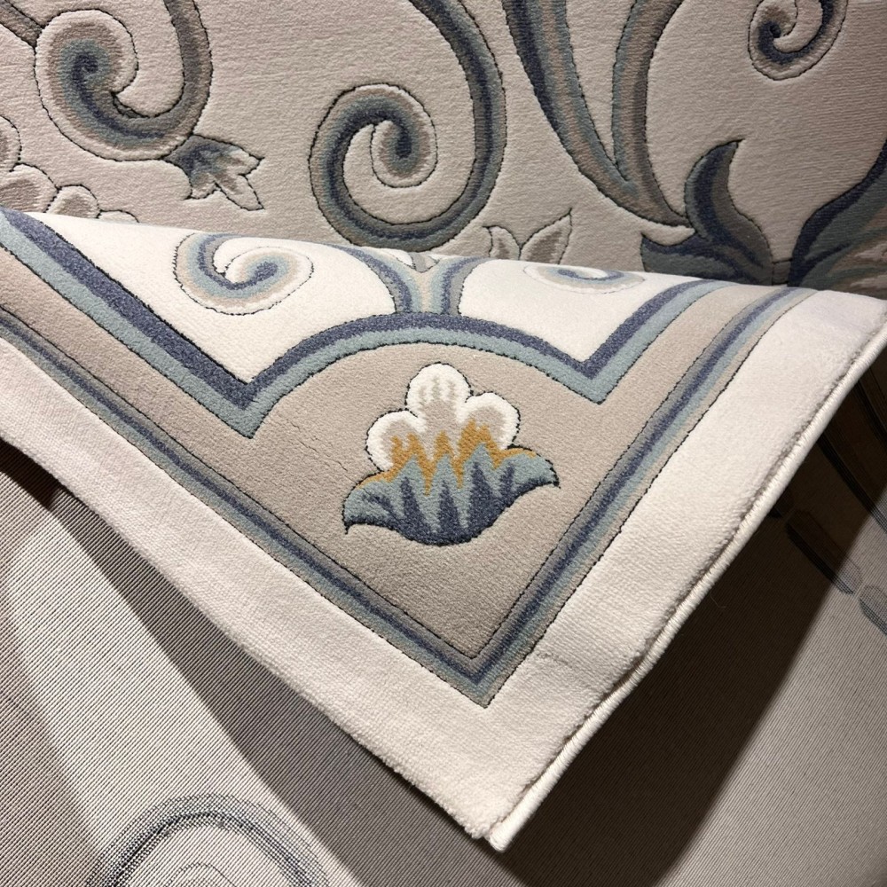 سجاد تركي ارجوان G0783B ابيض سماوي مقاس 80*150