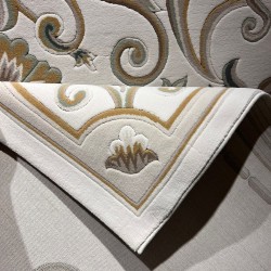 سجاد تركي ارجوان G0783B ابيض ذهبي مقاس 100*200