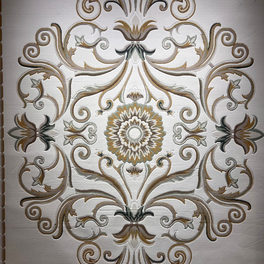 سجاد تركي ارجوان G0783B ابيض ذهبي مقاس 100*200