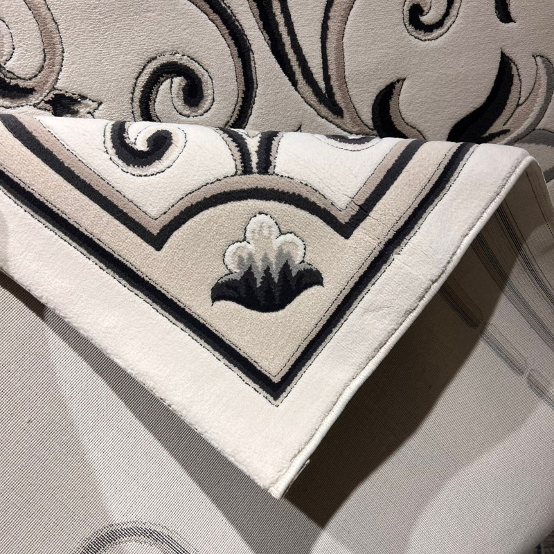سجاد تركي ارجوان G0783B ابيض انثراسيت مقاس 200*300