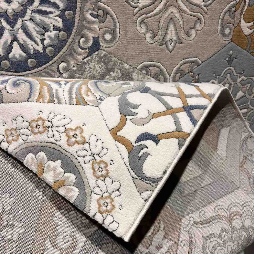 سجاد ارت بلس محفر تركي AA057B رصاصي ميكس مقاس 150*220