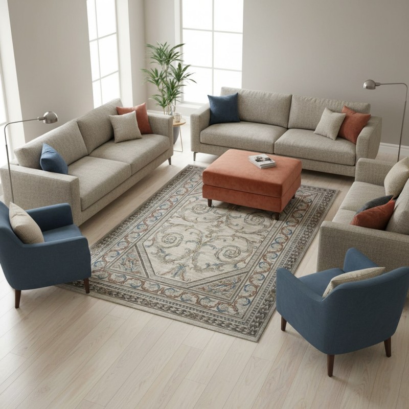 سجاد بوهيمي تركي اثينا 40965A كريم مقاس 200*300