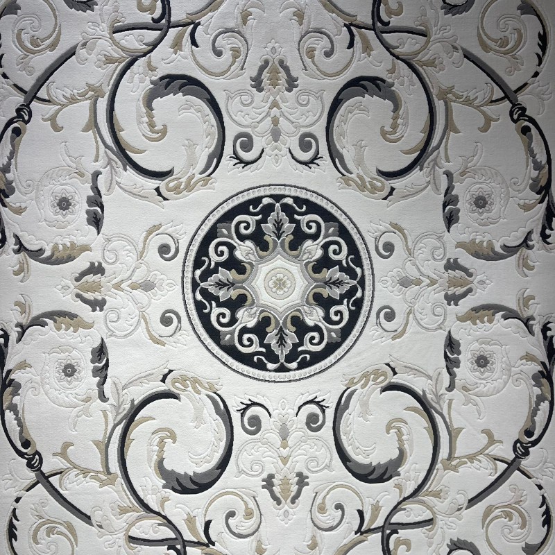 سجاد تركي نقش فرنسي بارون 41162A كريم اسود مقاس 150*230
