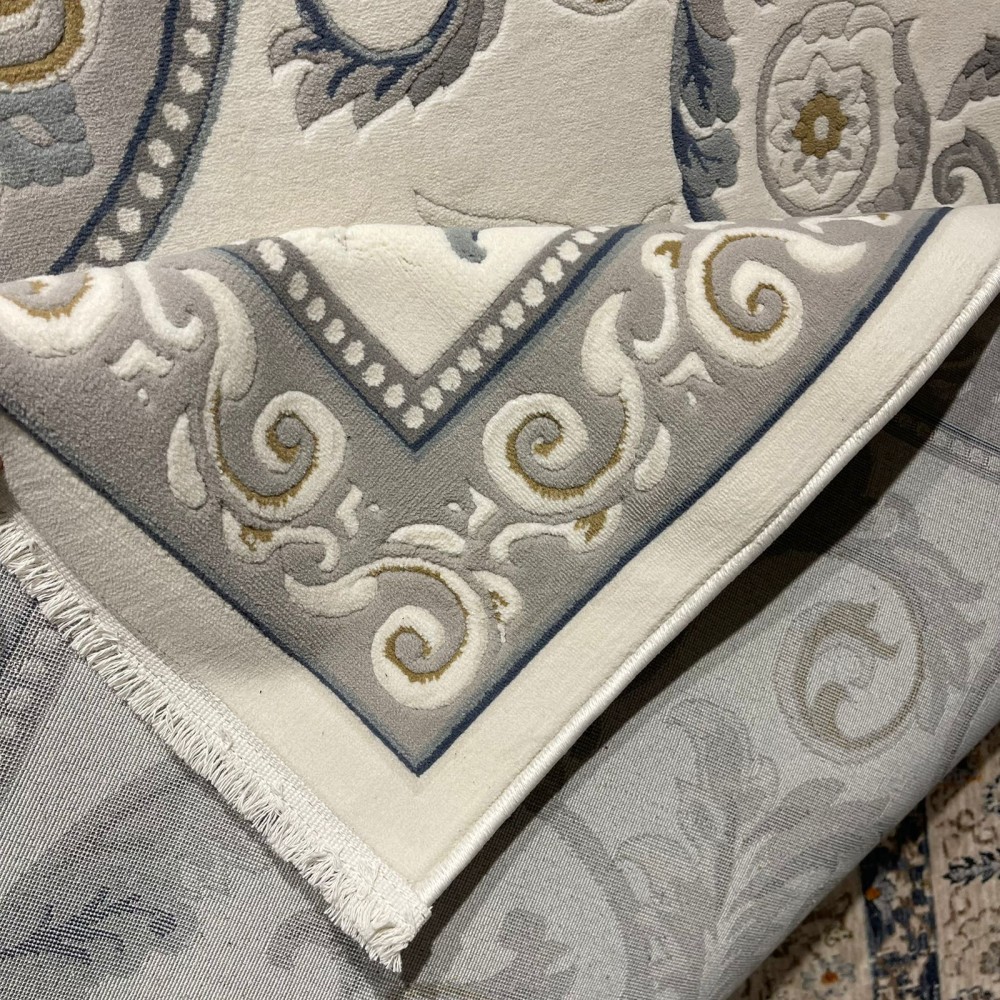 سجاد تركي نقش فرنسي بارون 41162A كريم سماوي مقاس 400*500