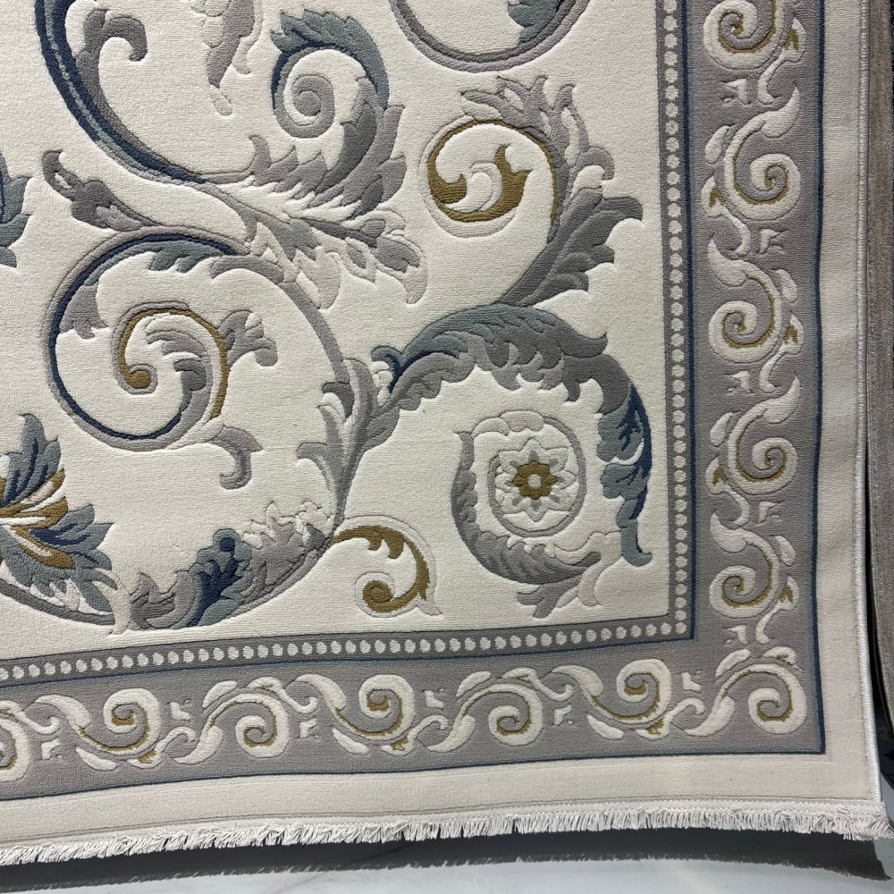 سجاد تركي نقش فرنسي بارون 41162A كريم سماوي مقاس 400*500