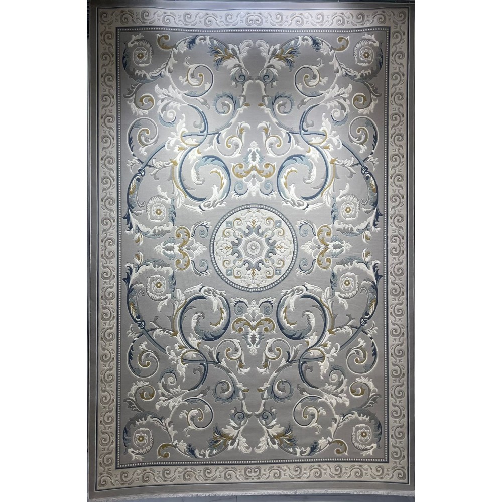 سجاد تركي نقش فرنسي بارون 41162A رصاصي سماوي مقاس 80*150