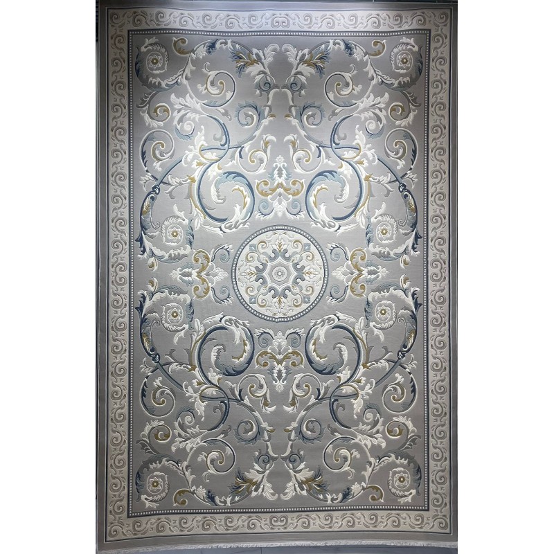 سجاد تركي نقش فرنسي بارون 41162A رصاصي سماوي مقاس 80*150