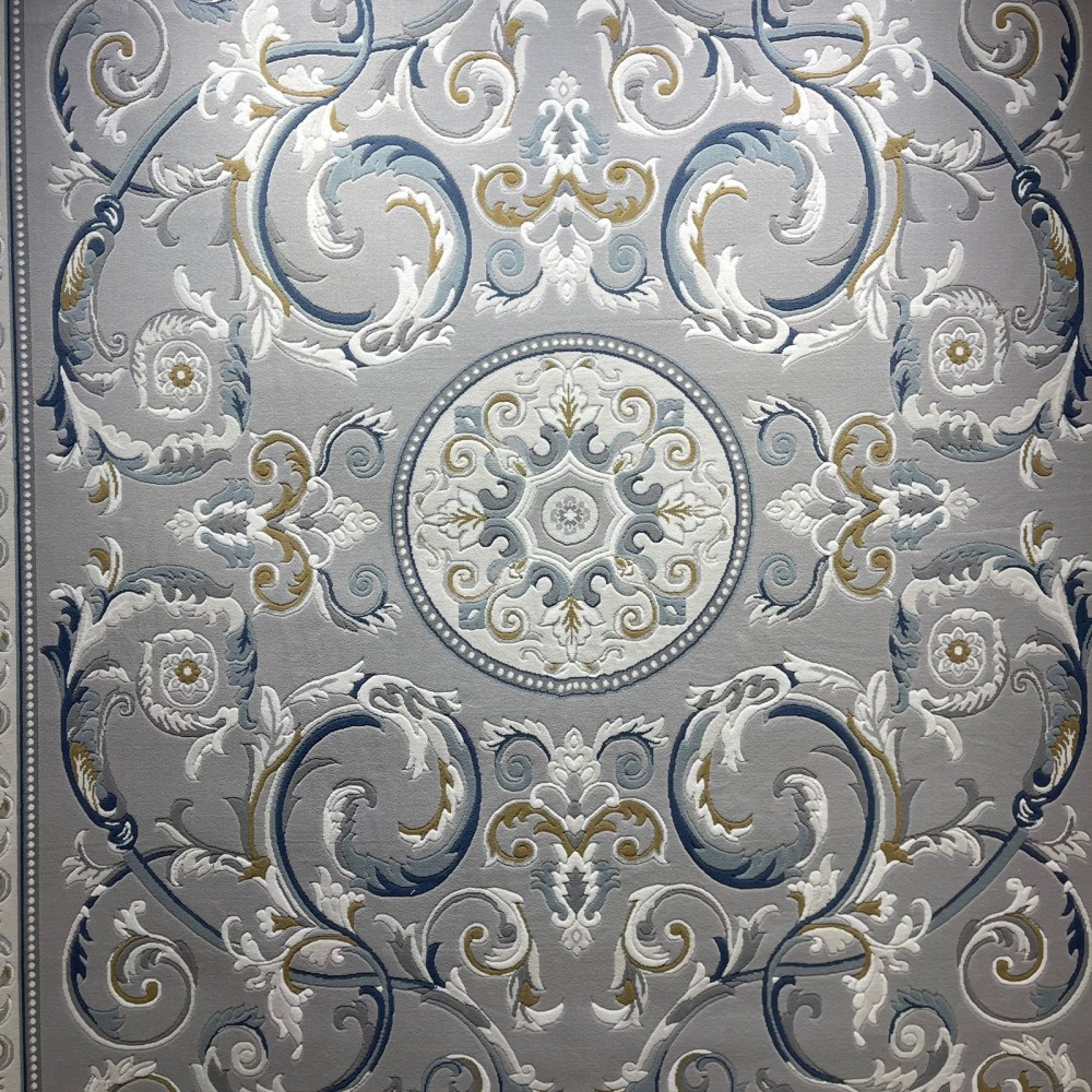 سجاد تركي نقش فرنسي بارون 41162A رصاصي سماوي مقاس 80*150