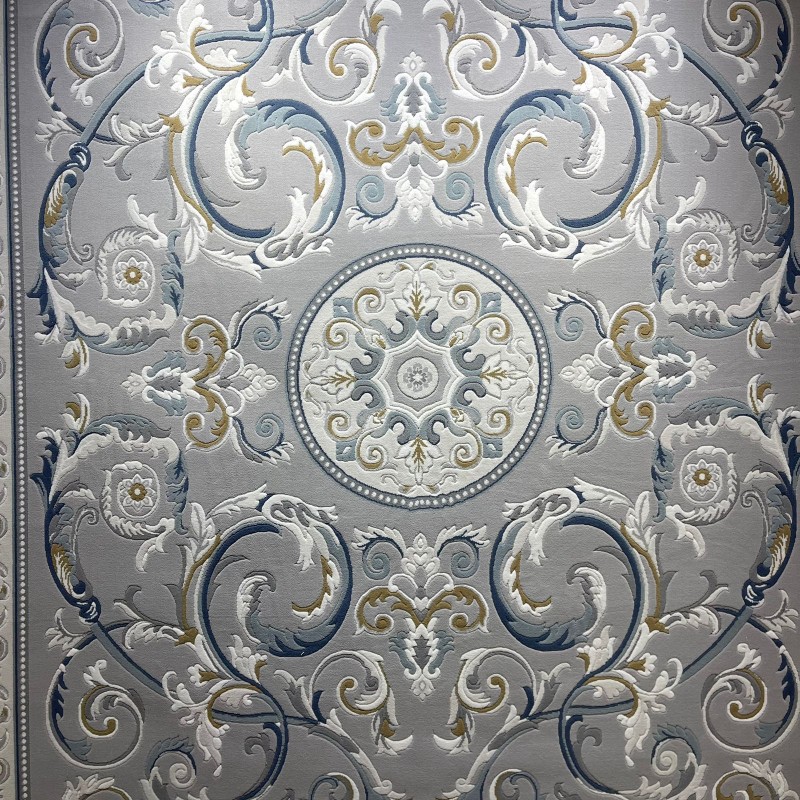سجاد تركي نقش فرنسي بارون 41162A رصاصي سماوي مقاس 80*150