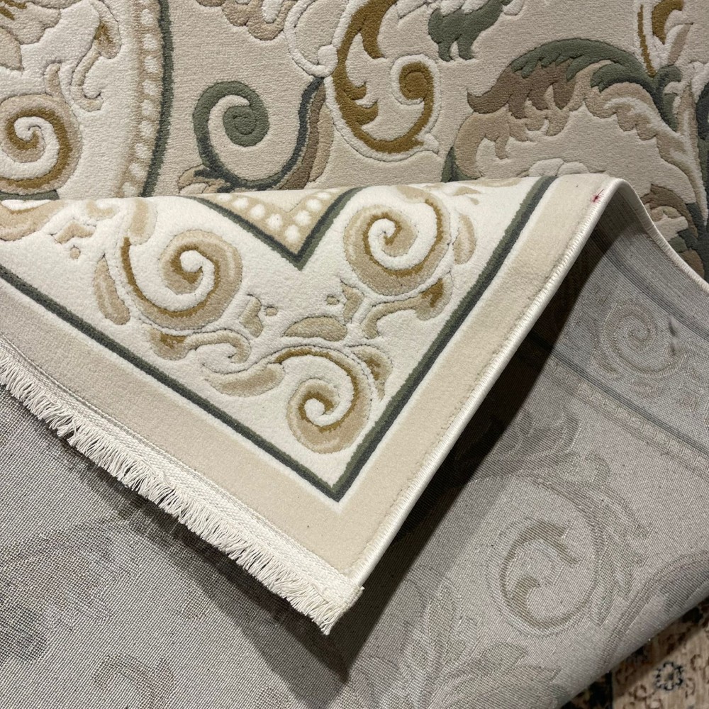 سجاد تركي نقش فرنسي بارون 41162A بيج فاتح اخضرمقاس 400*500