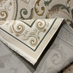 سجاد تركي نقش فرنسي بارون 41162A بيج فاتح اخضرمقاس 400*500