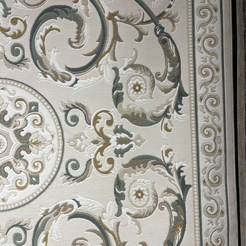 سجاد تركي نقش فرنسي بارون 41162A بيج فاتح اخضرمقاس 150*230