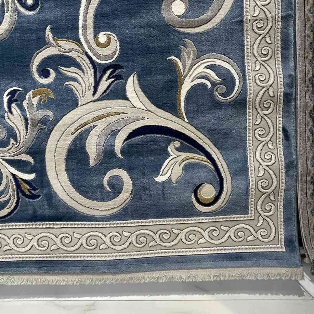 سجاد تركي نقش فرنسي بارون 60641A سماوي مقاس 400*500