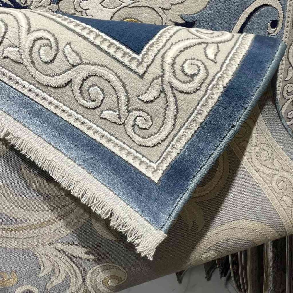 سجاد تركي نقش فرنسي بارون 60641A سماوي مقاس 400*500