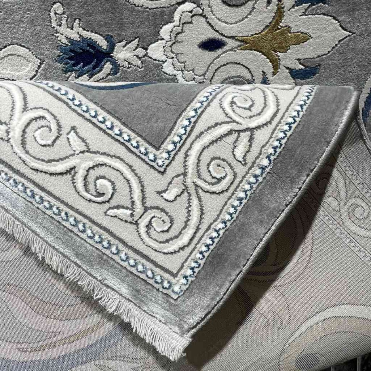 سجاد تركي نقش فرنسي بارون 60641A رصاصي مقاس 200*300
