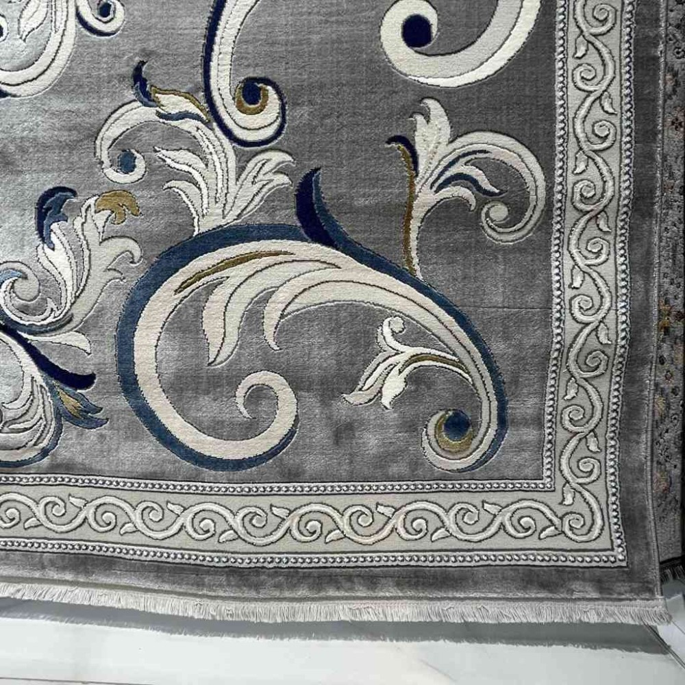 سجاد تركي نقش فرنسي بارون 60641A رصاصي مقاس 400*600