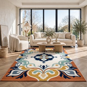 سجاد الهبه تصميم كوري تركي براغ HU12A كريم كحلي مقاس 250*350