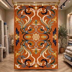 سجاد تركي فاخر بوسان HU08A تصميم كوري تيرا كريم مقاس 250*350 سم