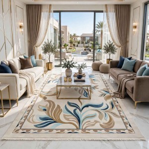 سجاد كازابلانكا تركي نقش كوري 43632A كريم بني - مقاس 250*350 سم حفل السجادة
