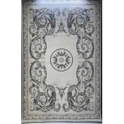 سجاد القصور تركي كراون نقش فرنسي تركي 41170A كريم سماوي مقاس 400*500