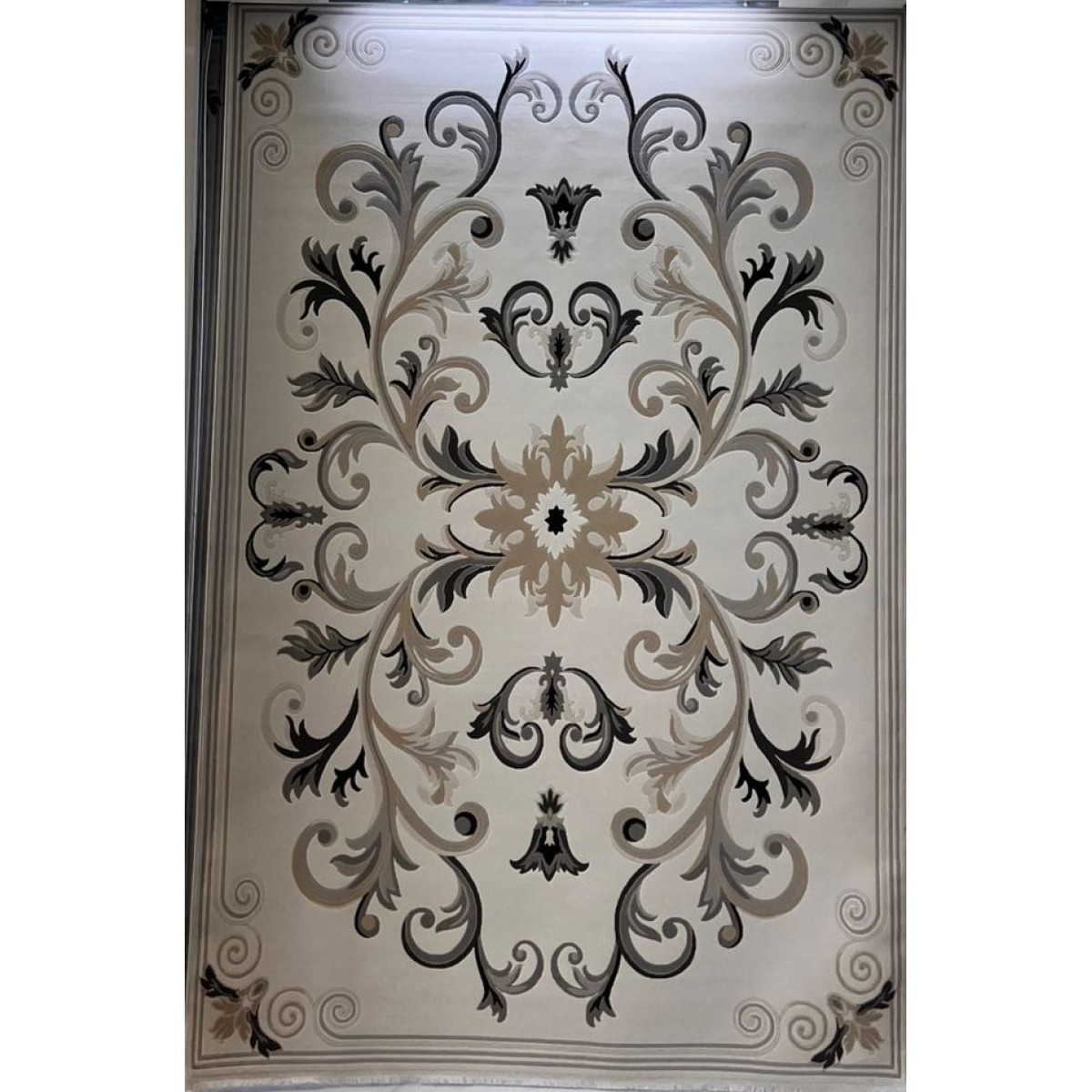 سجاد تركي ايفل 41180A كريم اسود مقاس 50*80