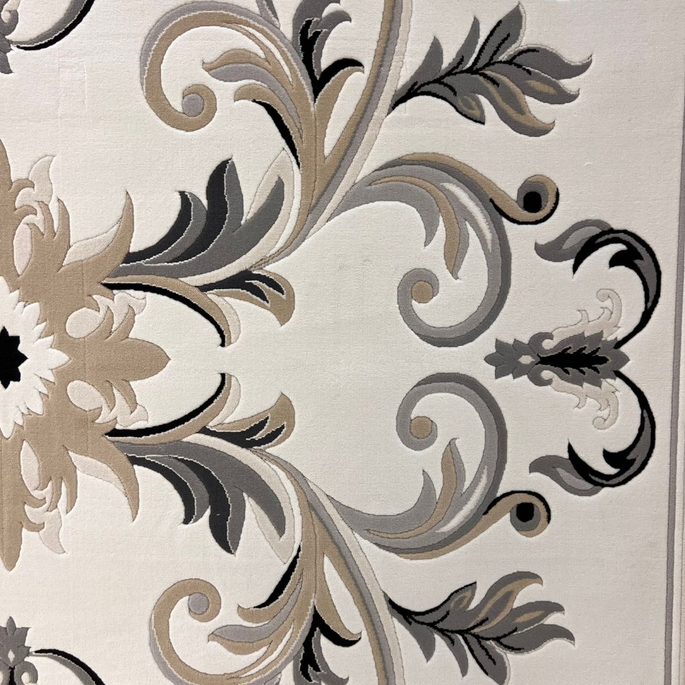 سجاد تركي ايفل 41180A كريم اسود مقاس 80*150