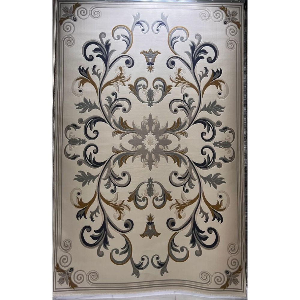 سجاد تركي ايفل 41180A كريم سماوي مقاس 400*600