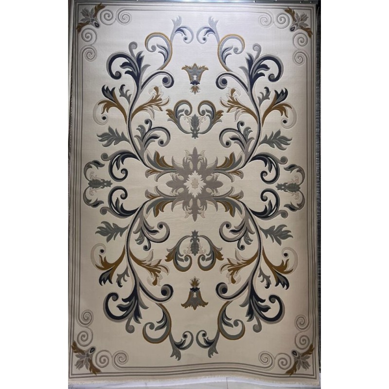 سجاد تركي ايفل 41180A كريم سماوي مقاس 200*300