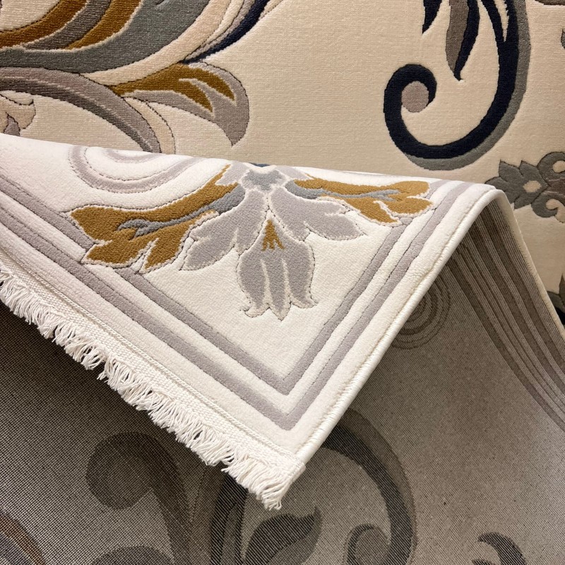 سجاد تركي ايفل 41180A كريم سماوي مقاس 200*300