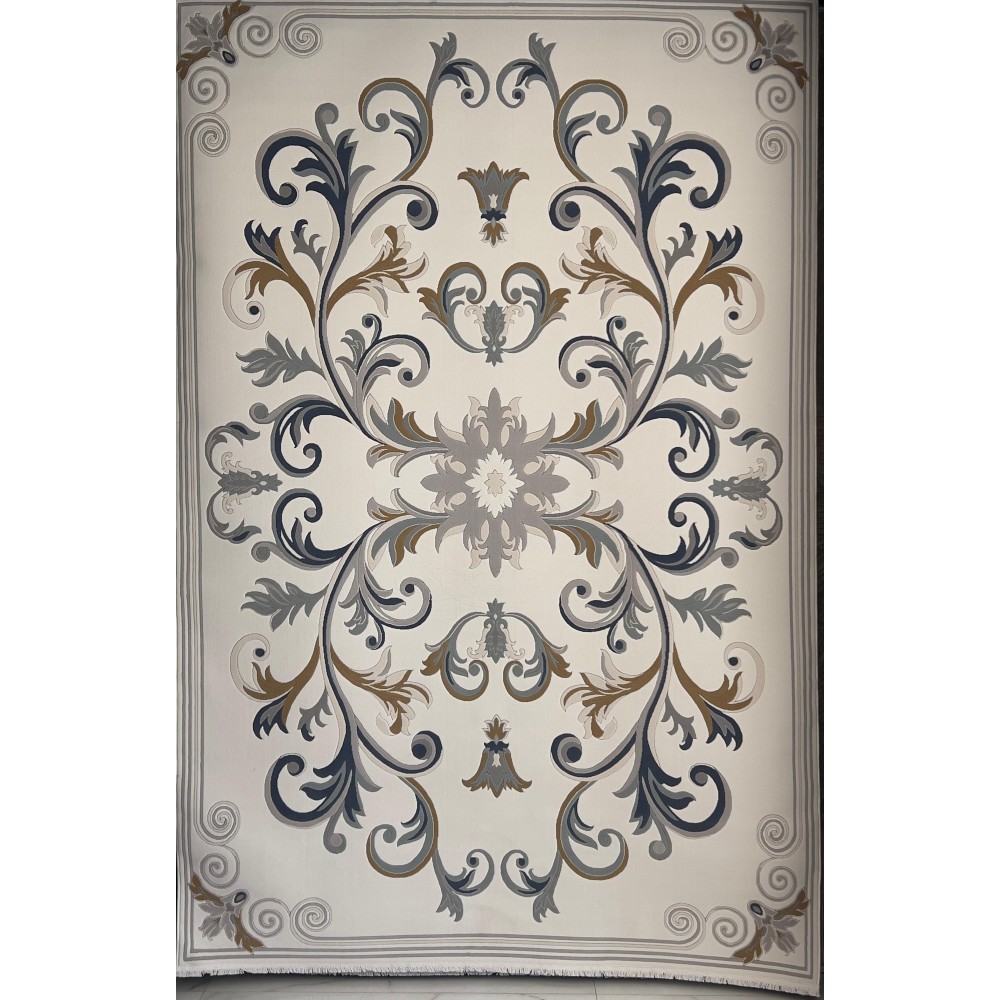 سجاد تركي ايفل 41180A كريم سماوي مقاس 400*600