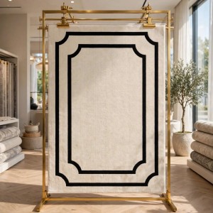 سجاد تركي اطار برواز فريم F493A كريم اسود مقاس 250*350