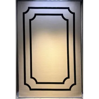 سجاد تركي اطار برواز فريم F493A كريم اسود مقاس 100*200