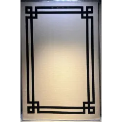سجاد تركي اطار برواز فريم F494A كريم اسود مقاس 80*150
