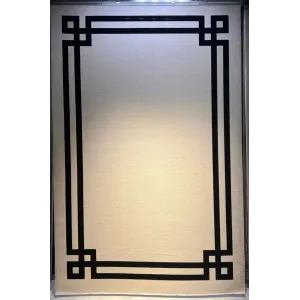 سجاد تركي اطار برواز فريم F494A كريم اسود مقاس 80*150