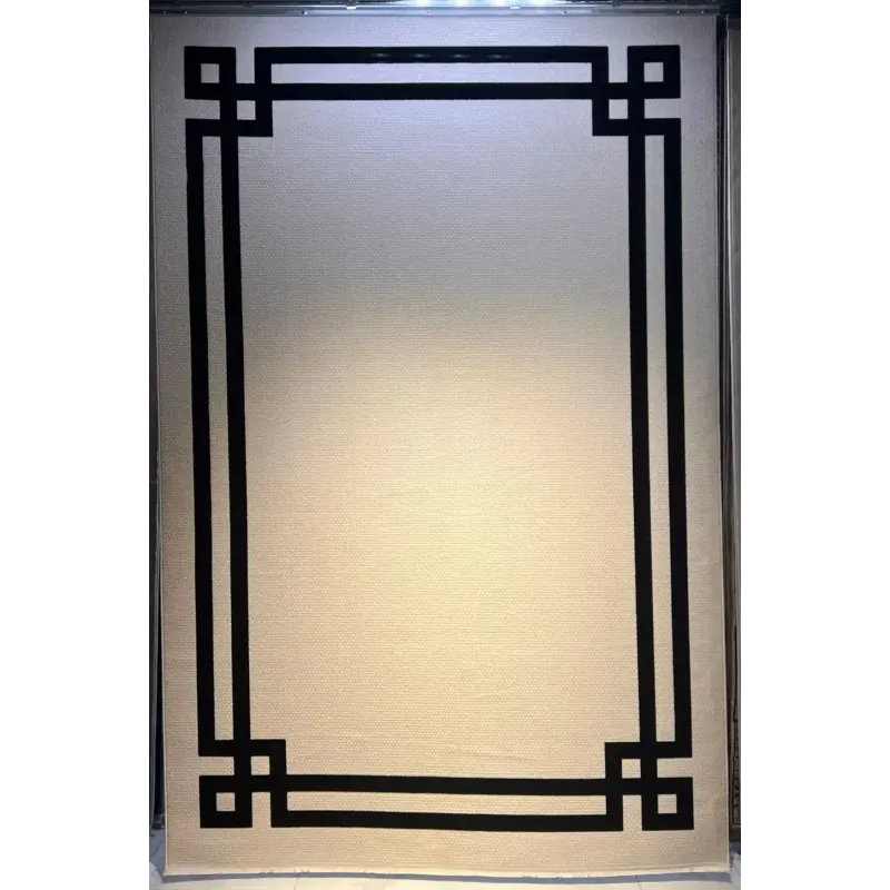 سجاد تركي اطار برواز فريم F494A كريم اسود مقاس 200*300