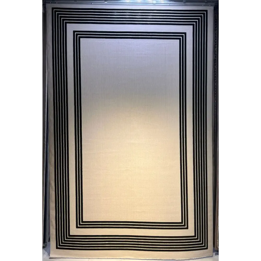 سجاد تركي اطار برواز فريم F498A كريم اسود مقاس 80*150